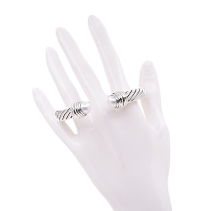 David Yurman Sterling Silver Pearl 10mm Cable Classics Hinged Bracelet 6 of 8