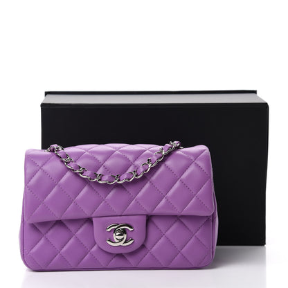 Chanel Lambskin Quilted Mini Rectangular Flap Purple 12 of 12