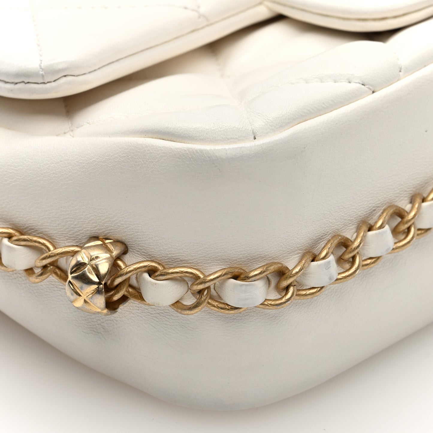 Lambskin Quilted CC Small Dynasty Flap White