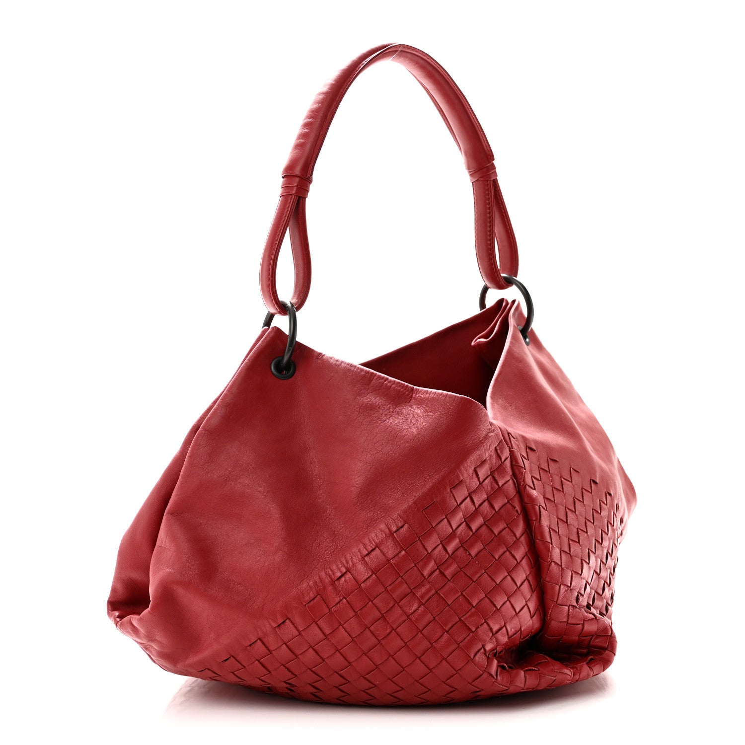 Bottega Veneta Nappa Intrecciato Aquilone Fortune Cookie Hobo Red 3 of 9