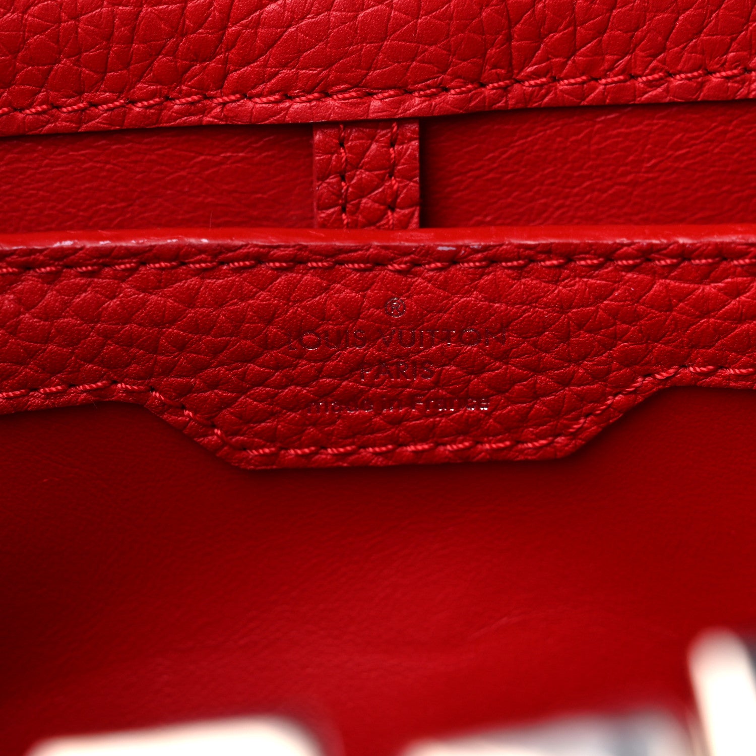 Louis Vuitton Taurillon Capucines PM Rubis 6 of 9