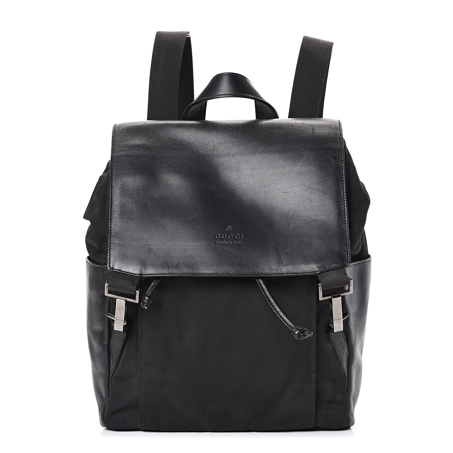 Calfskin Canvas Backpack Black