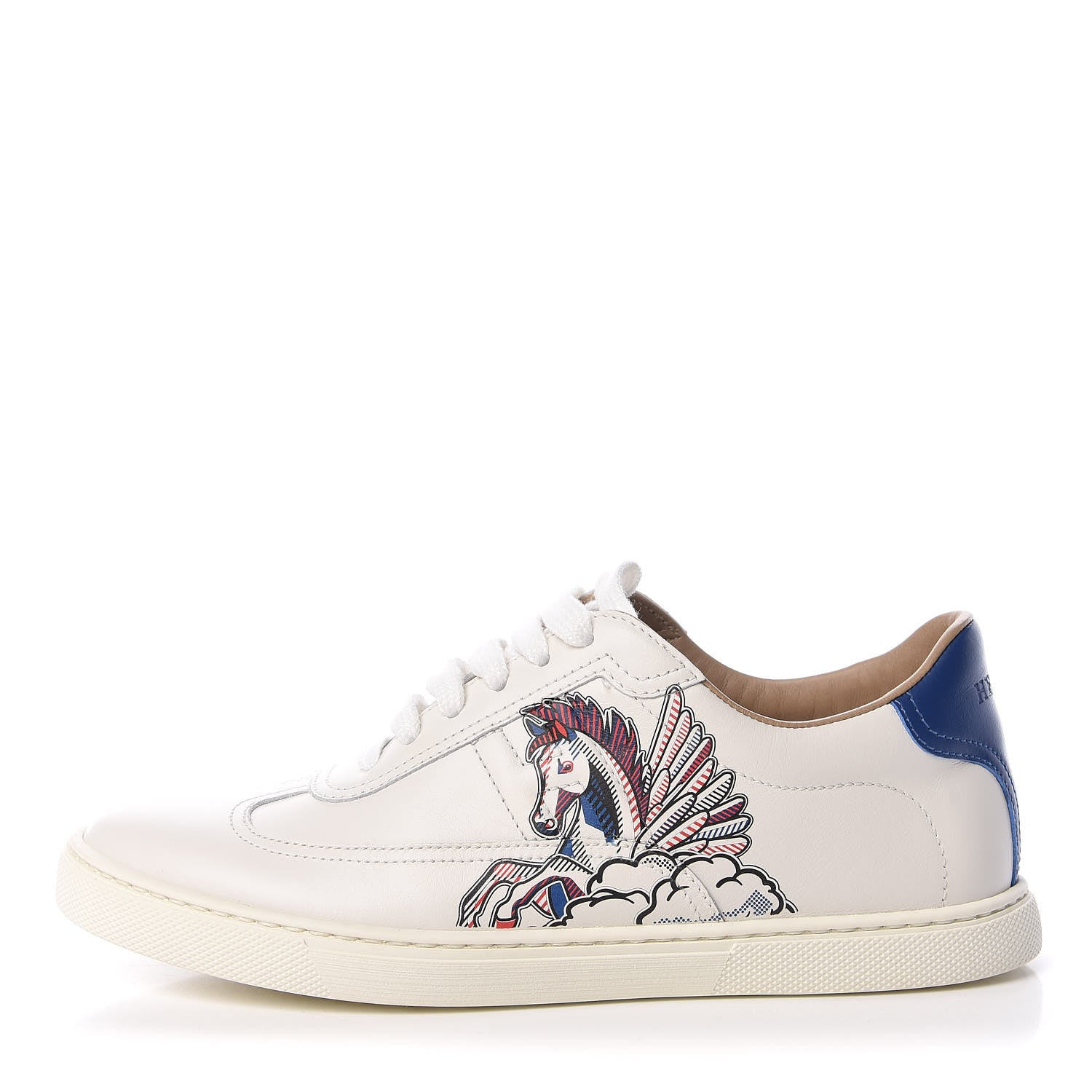Hermes Calfskin Pegase Pop Womens Quicker Sneakers 36.5 White Multicolor 1 of 10