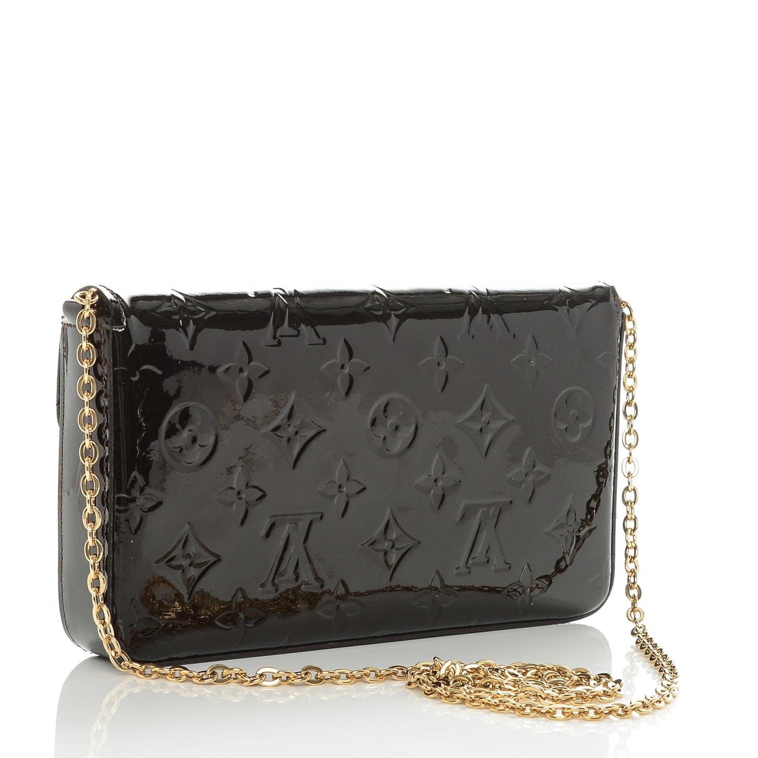 Louis Vuitton Vernis Pochette Felicie Chain Wallet Amarante 3 of 7