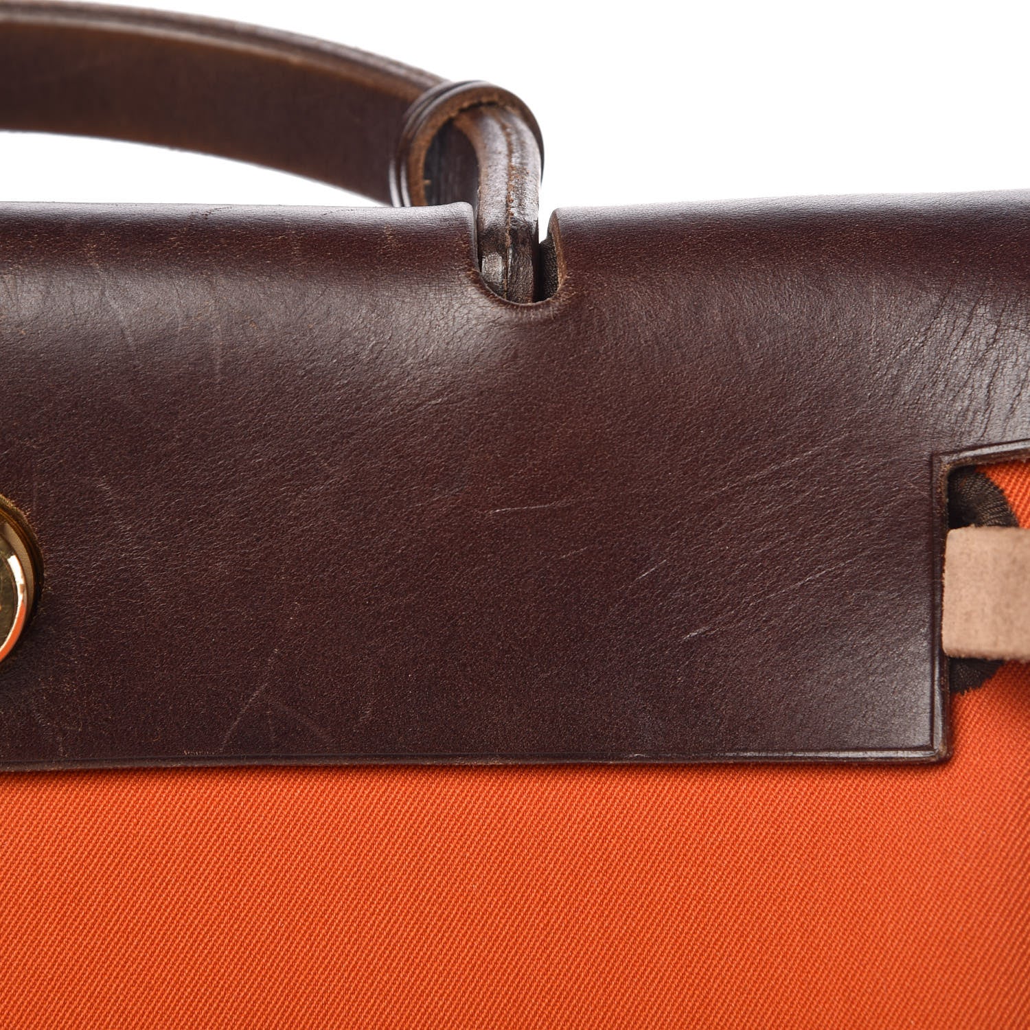 Hermes Toile Vache Calfskin Herbag 30 PM Orange Red 12 of 25