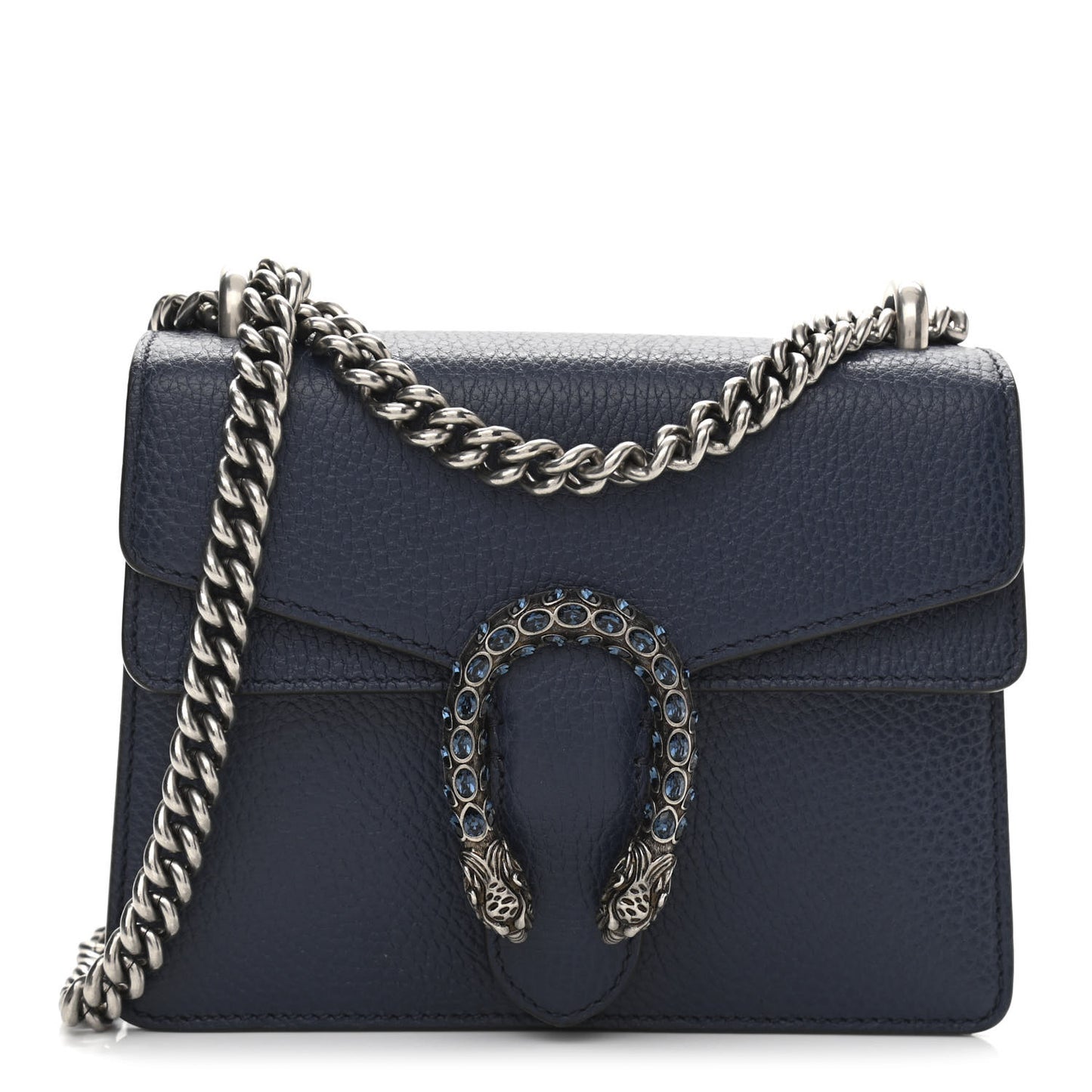 Dollar Calfskin Crystal Mini Dionysus Shoulder Bag Blue Agata Montana Sapphire