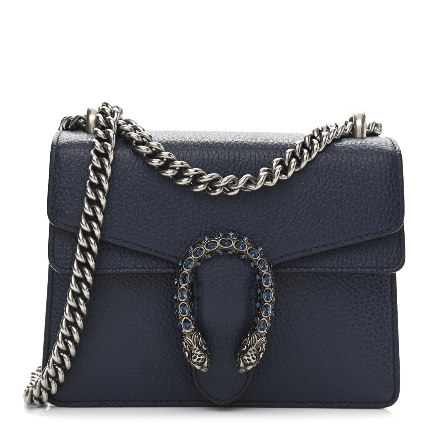 Gucci Dollar Calfskin Crystal Mini Dionysus Shoulder Bag Blue Agata Montana Sapphire 1 of 11