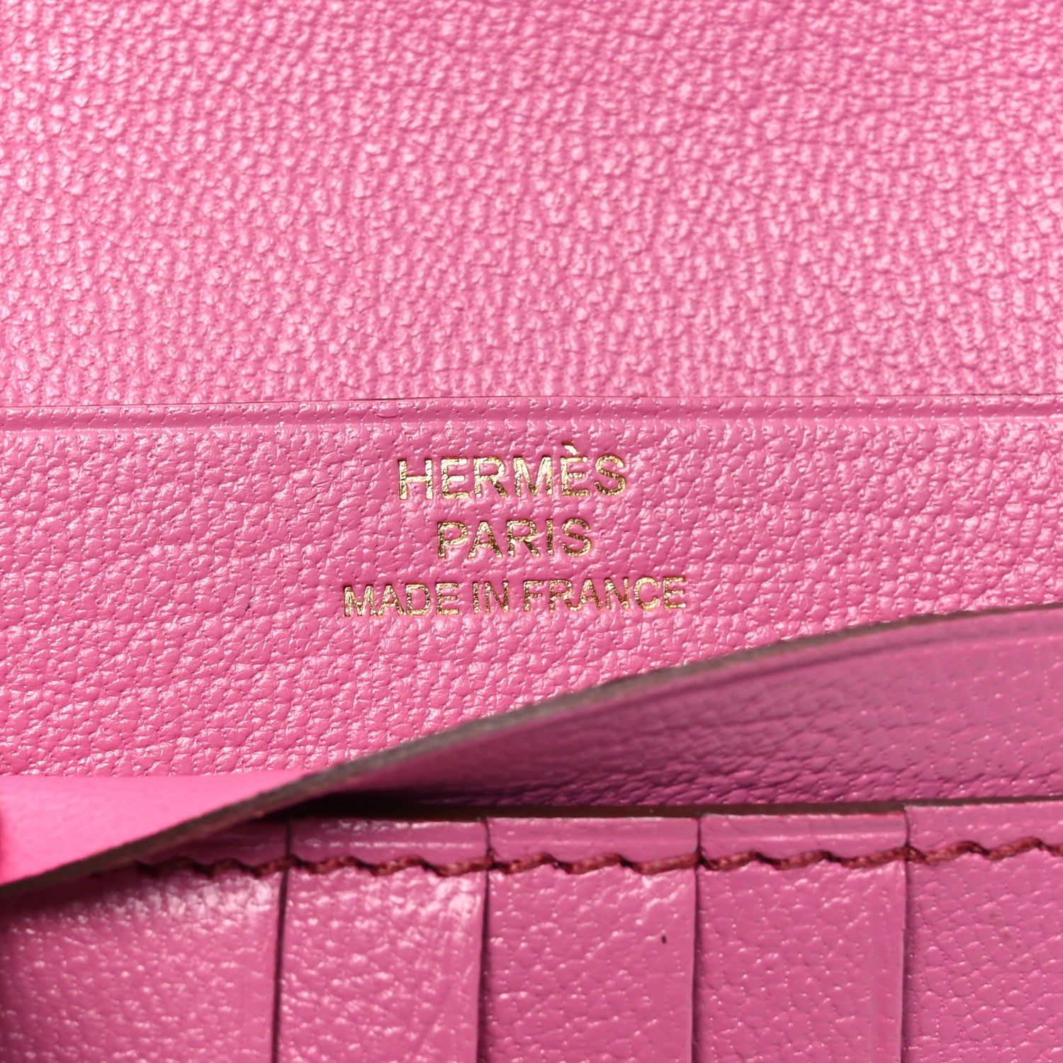 Hermes Ostrich Bearn Compact Wallet Fuchsia 6 of 6