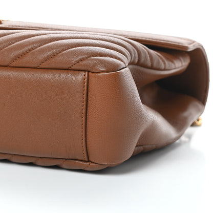Saint Laurent Sheepskin Matelasse Chevron Monogram Large College Satchel Cognac 10 of 14