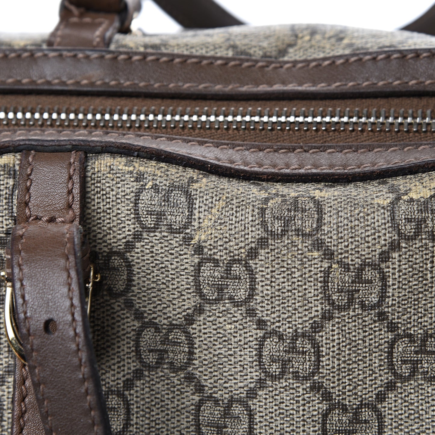 GG Supreme Monogram Margaux Calfskin Medium Nice Boston Beige Ebony Acero