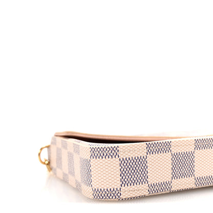 Louis Vuitton Damier Azur Pochette Felicie Chain Wallet Rose Ballerine 9 of 11