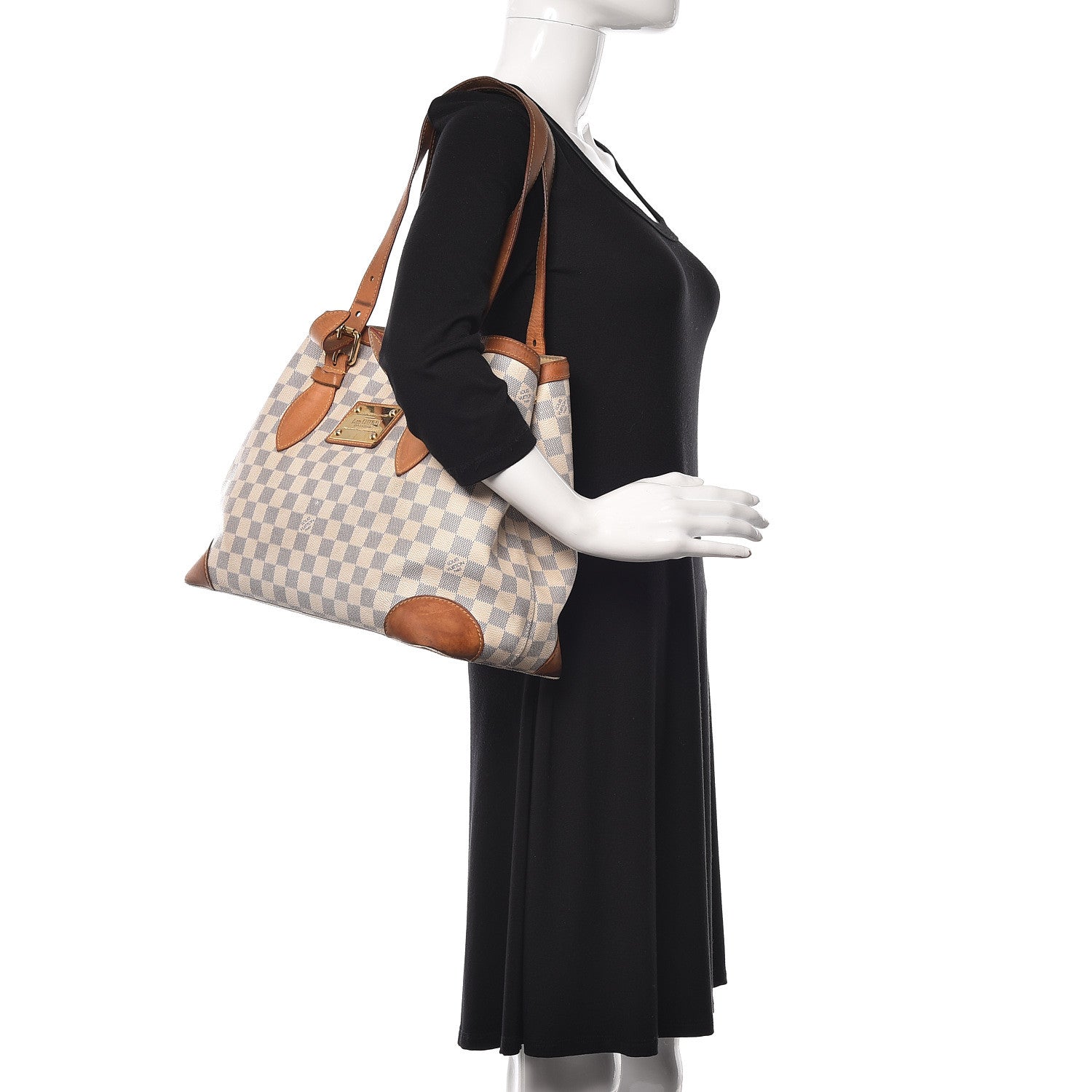 Louis Vuitton Damier Azur Hampstead MM 2 of 32