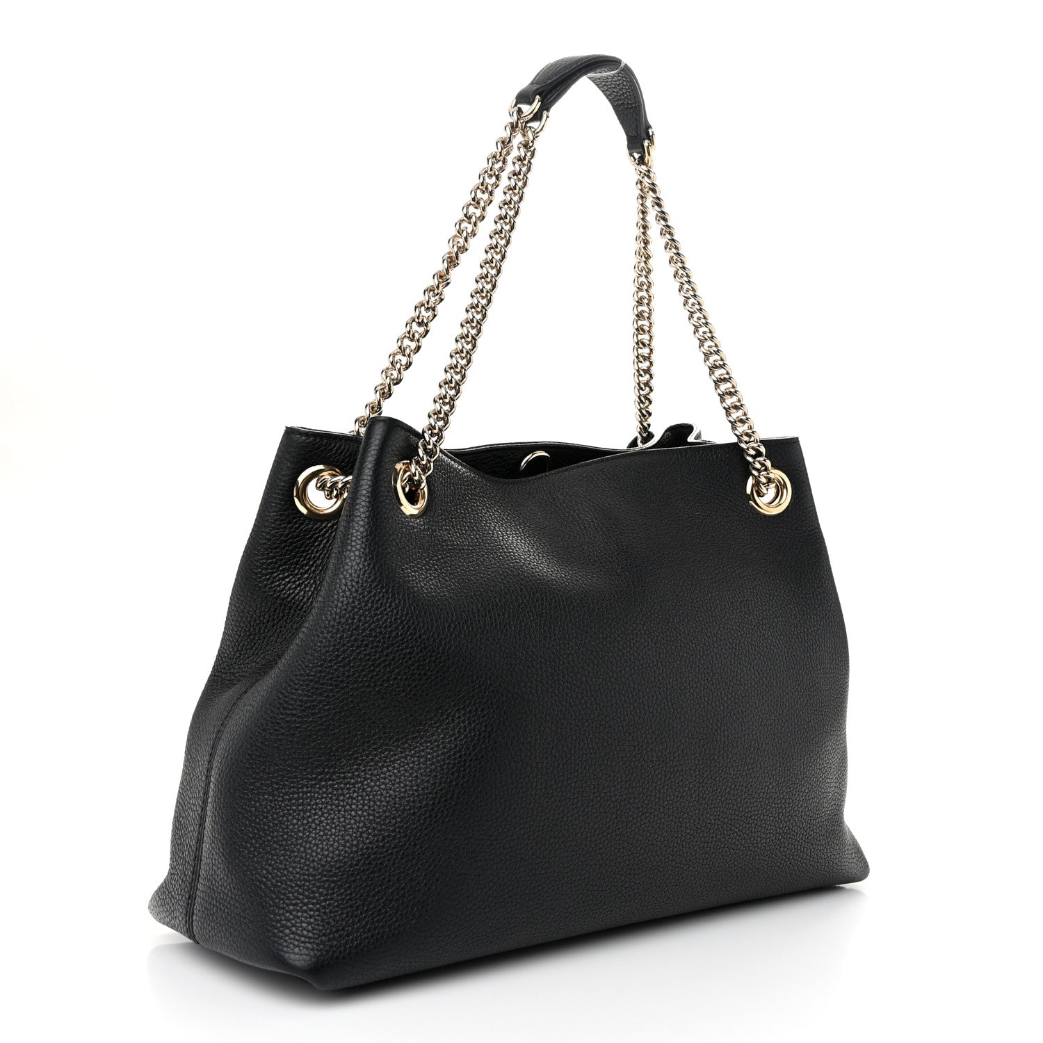 Gucci Pebbled Calfskin Medium Soho Chain Shoulder Bag Black 3 of 10