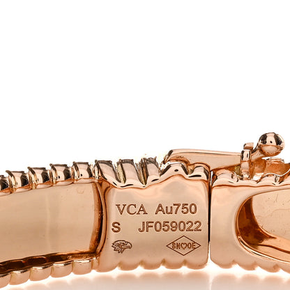 Van Cleef & Arpels 18K Rose Gold Perlee Signature Bangle Bracelet S 3 of 4