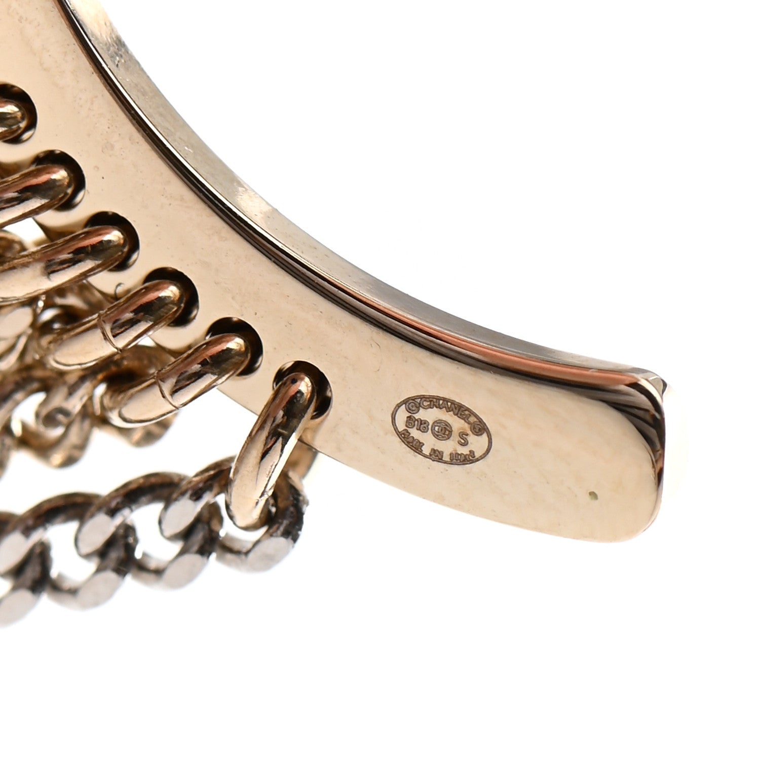 Chanel Chain CC Hoop Earrings Gold 4 of 4
