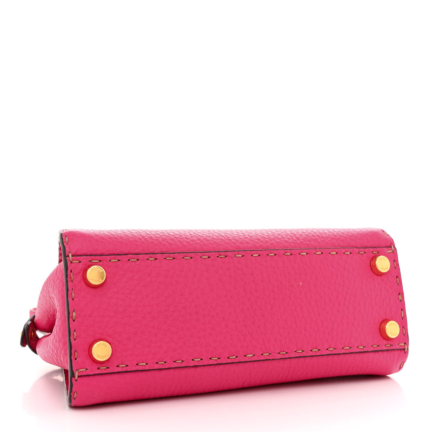 Fendi Cuoio Romano Selleria Mini Peekaboo Iconic Satchel Fuxia 4 of 13