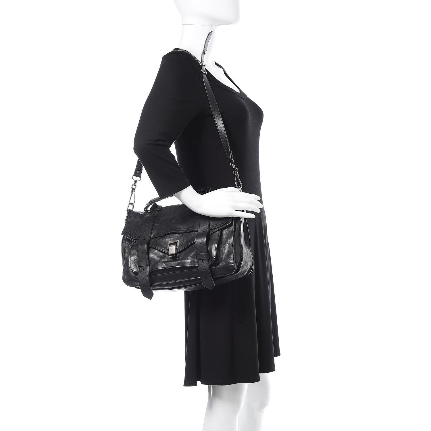 Proenza Schouler Lambskin Medium PS1 Satchel Black 2 of 12