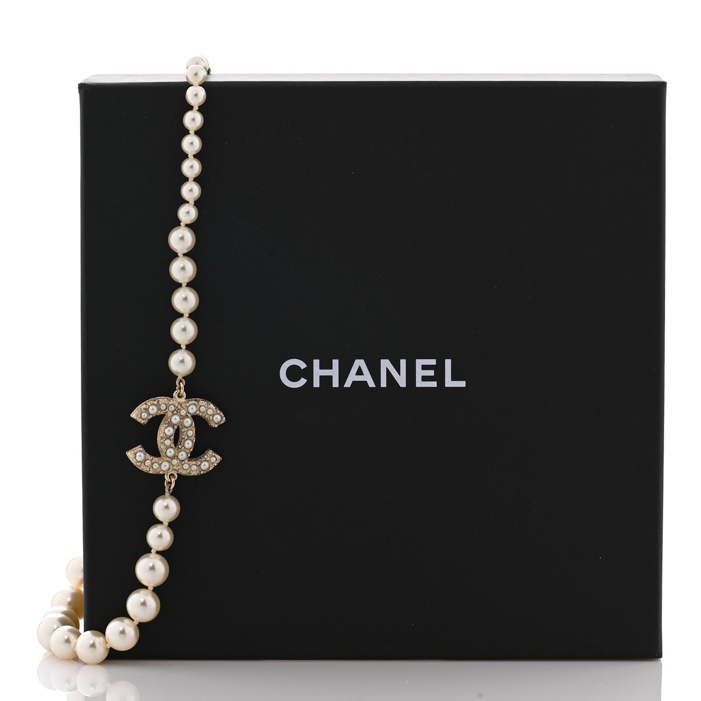 Pearl CC 100th Anniversary Necklace Light Gold