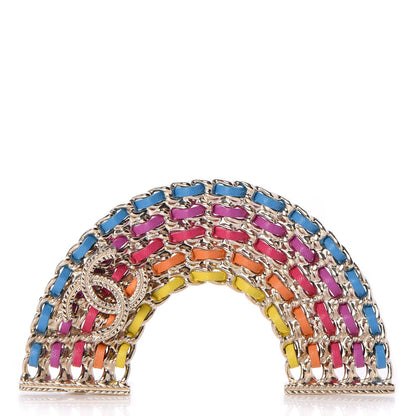 Chanel Lambskin Chain Rainbow CC Brooch Gold Multicolor 1 of 5