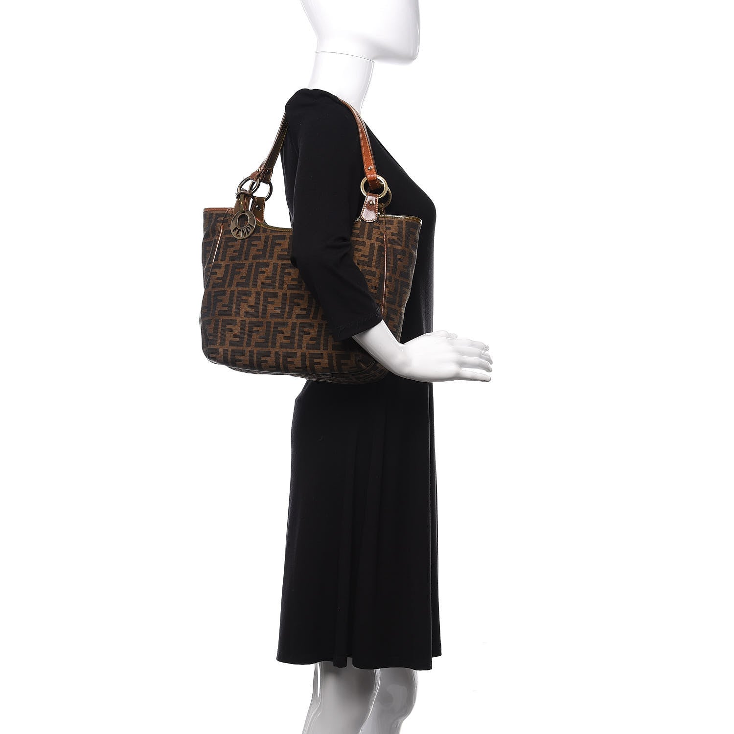 Fendi Zucca Small Chef Shopping Tote Tobacco Moro 2 of 11