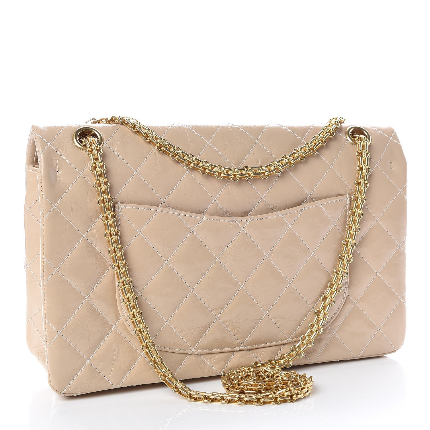 Chanel Distressed Patent Quilted 2.55 Reissue 226 Flap Beige 4 of 12