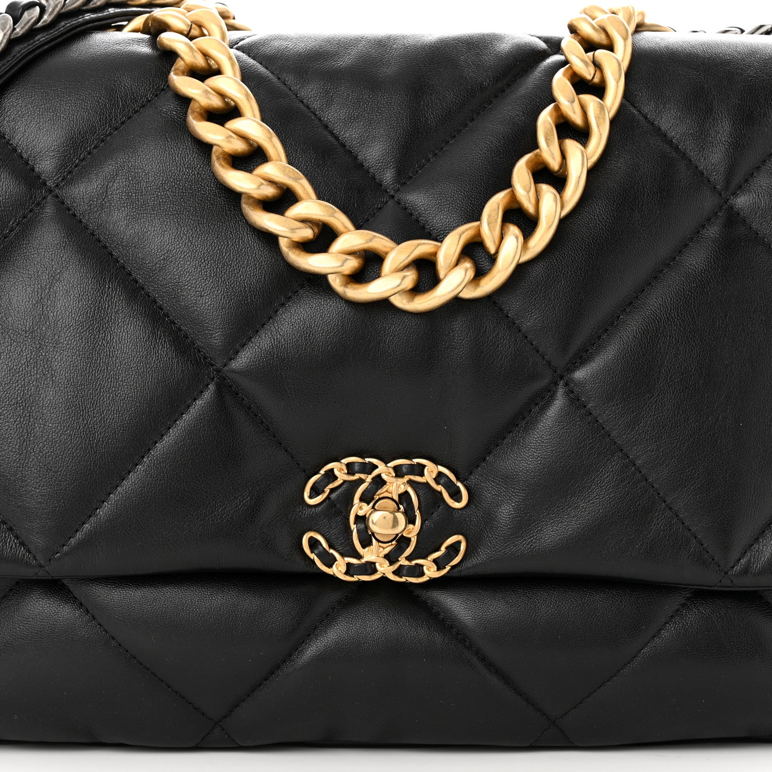 Chanel Lambskin Quilted Maxi Chanel 19 Flap Black 8 of 11