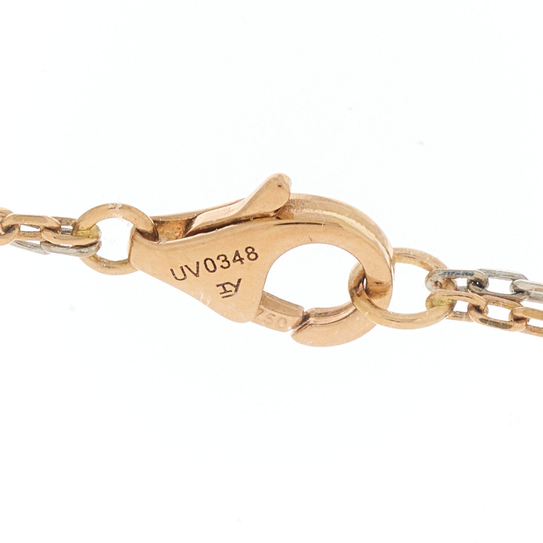 Cartier 18K White Pink Gold Diamond Three Ring LOVE Pendant Necklace 5 of 6
