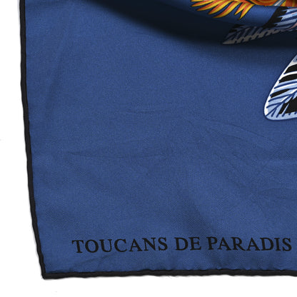 Hermes Silk Giant Toucans De Paradis Scarf 140 Bleu Cobalt Orange 5 of 7