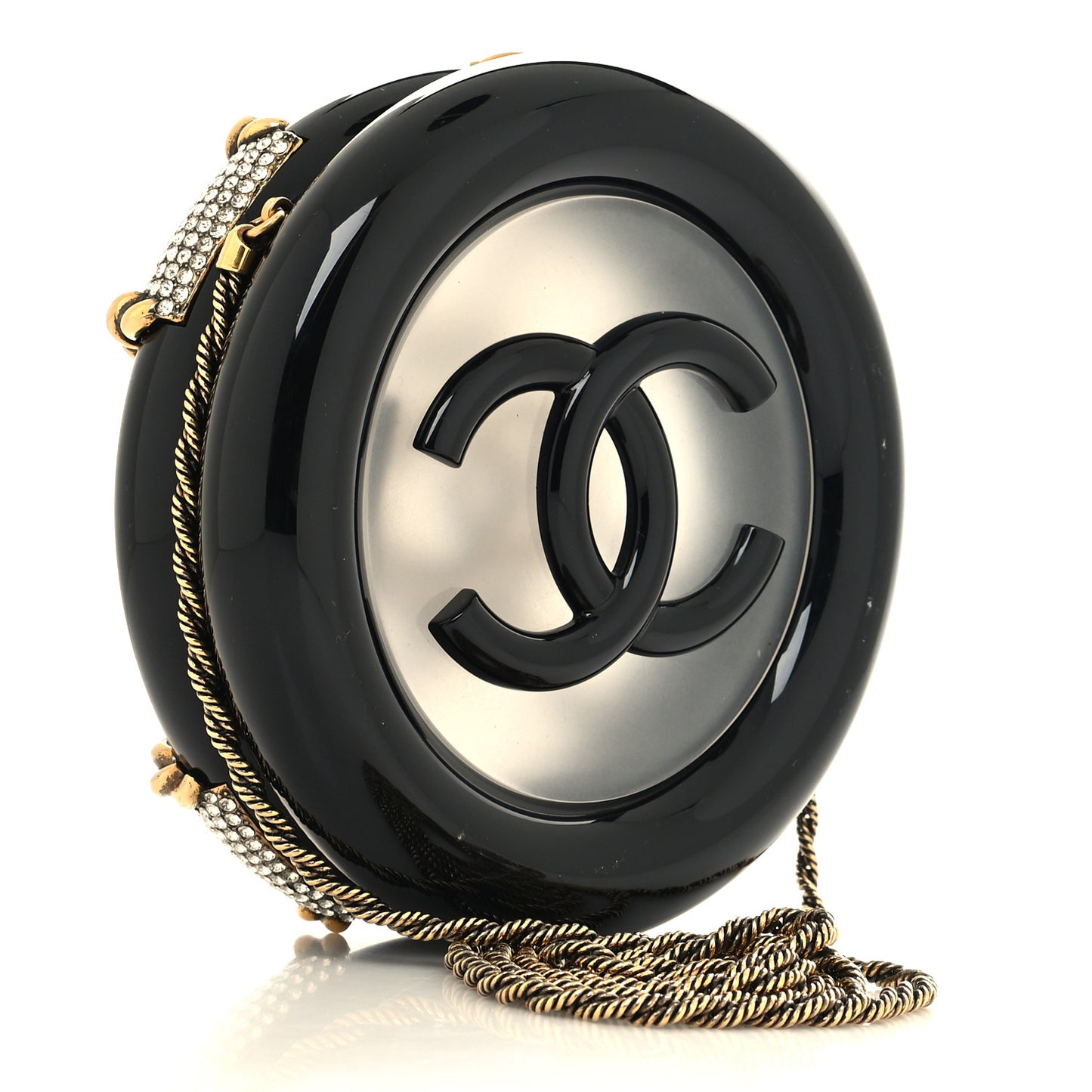 Resin Crystal Rescue Wheel Minaudière Black