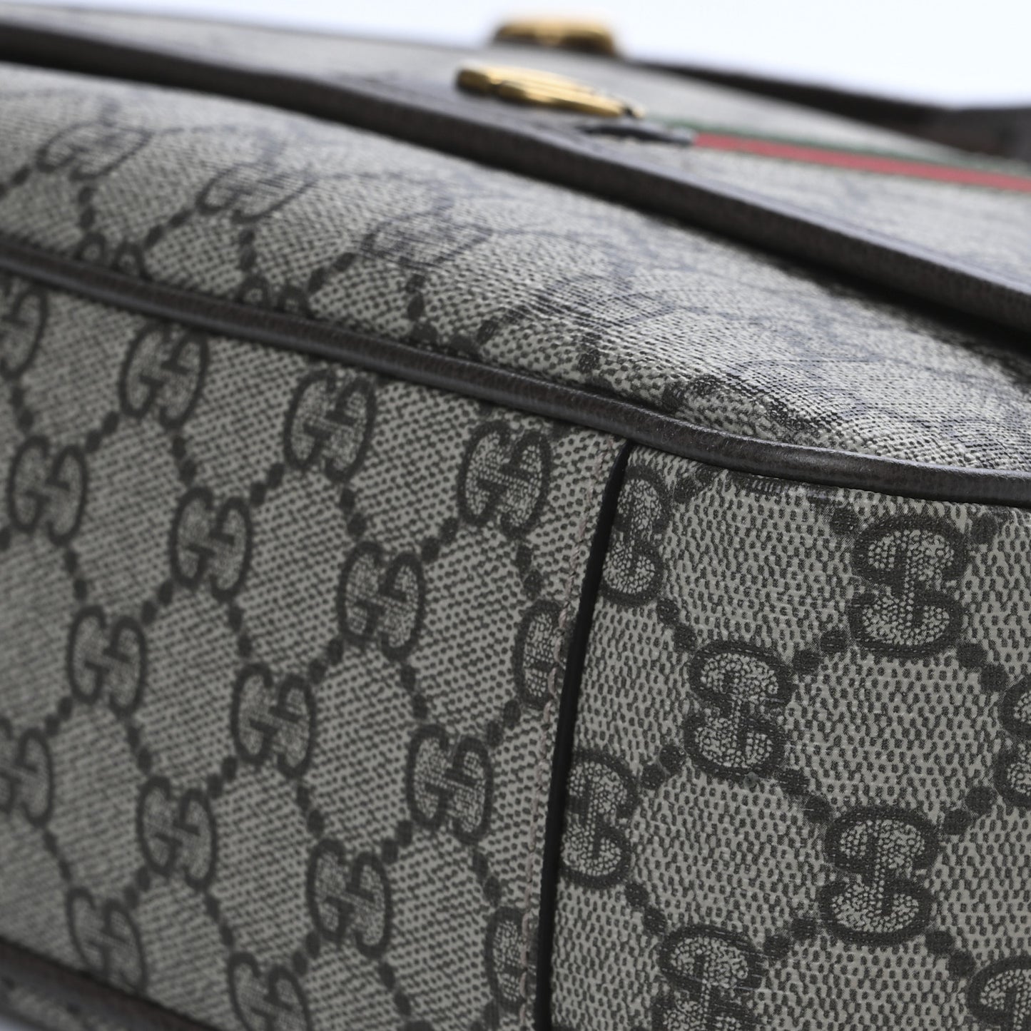 Tender GG Supreme Monogram Textured Dollar Calfskin Medium Ophidia Messenger Bag Beige Ebony New Acero