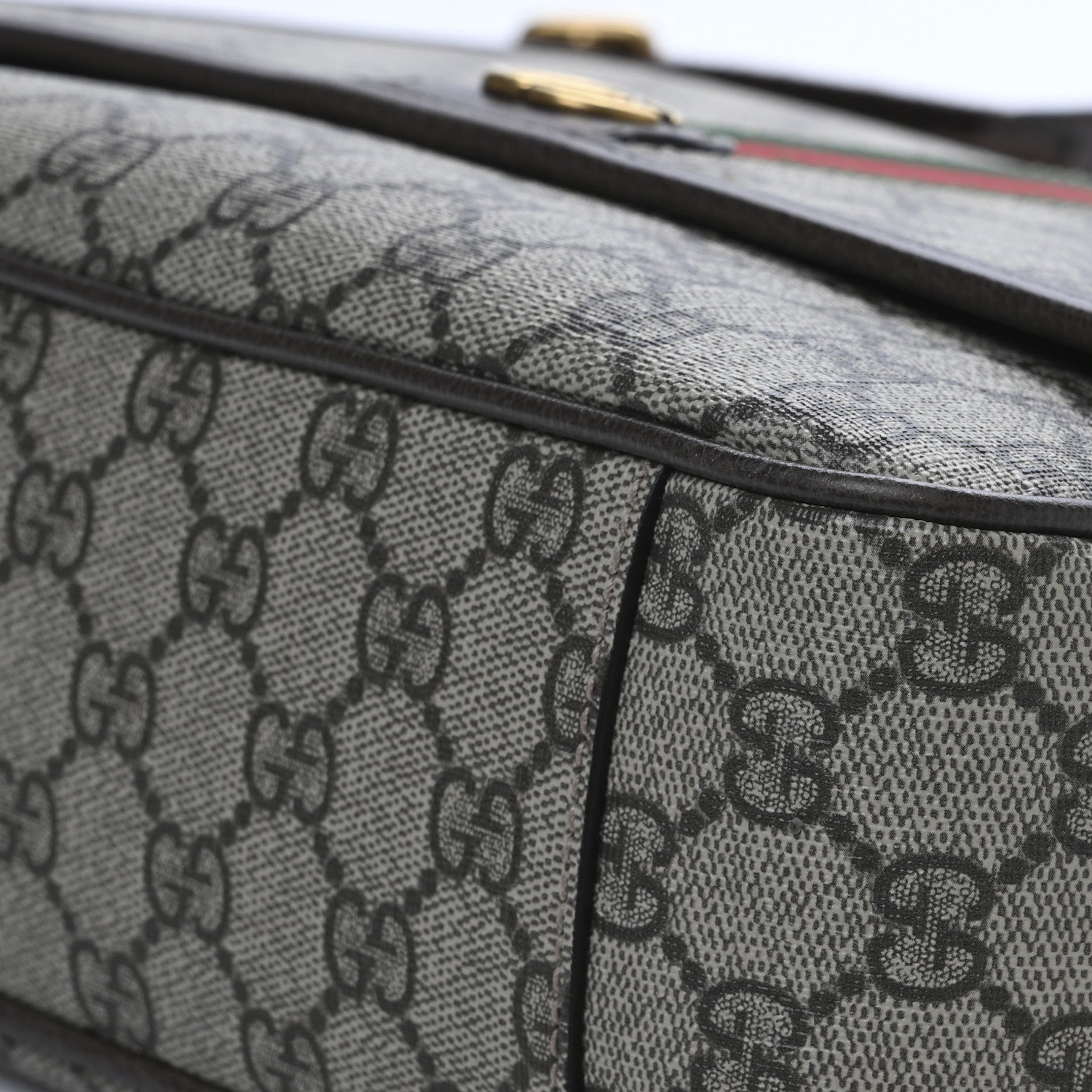 Gucci Tender GG Supreme Monogram Textured Dollar Calfskin Medium Ophidia Messenger Bag Beige Ebony New Acero 10 of 11