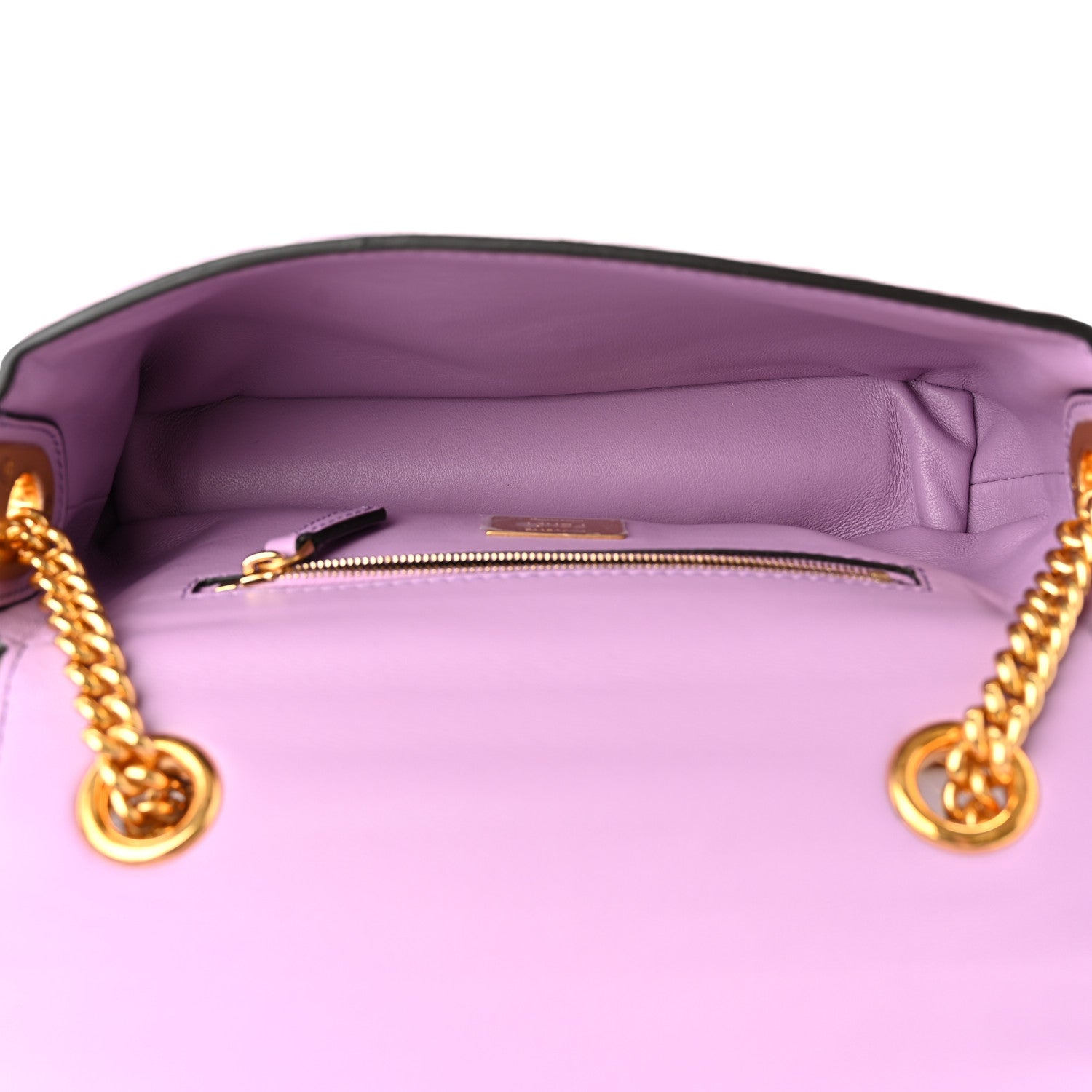 Fendi Nappa FF Embossed Small Midi Chain Baguette Violetta 5 of 12