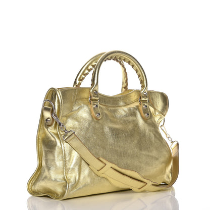 Balenciaga Laminated Agneau Classic Silver Hardware City Gold 4 of 10