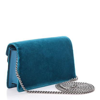 Gucci Velvet Super Mini Dionysus Shoulder Bag Pavone Cyan 3 of 12