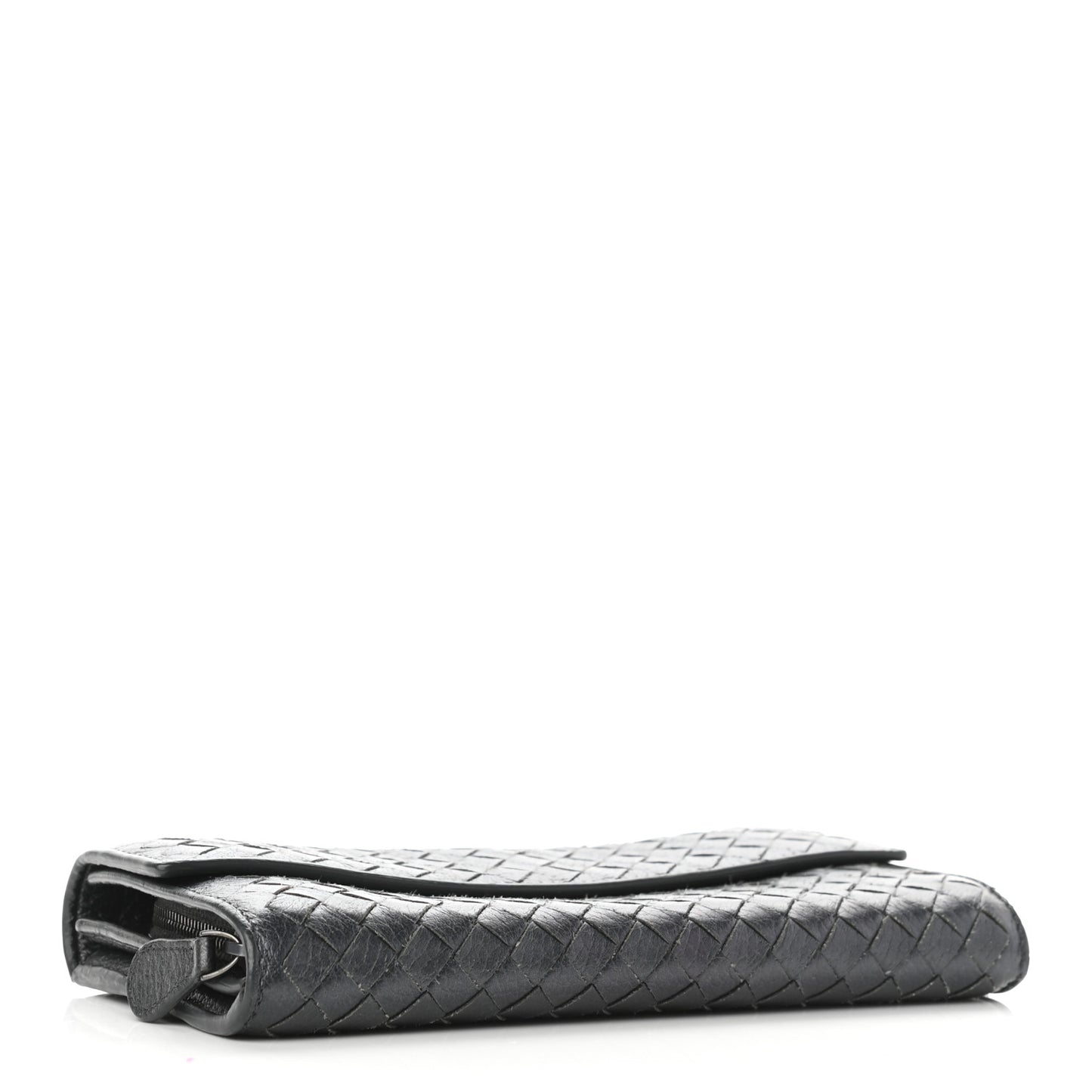 Cervo Intrecciato Continental Flap Wallet Gunmetal