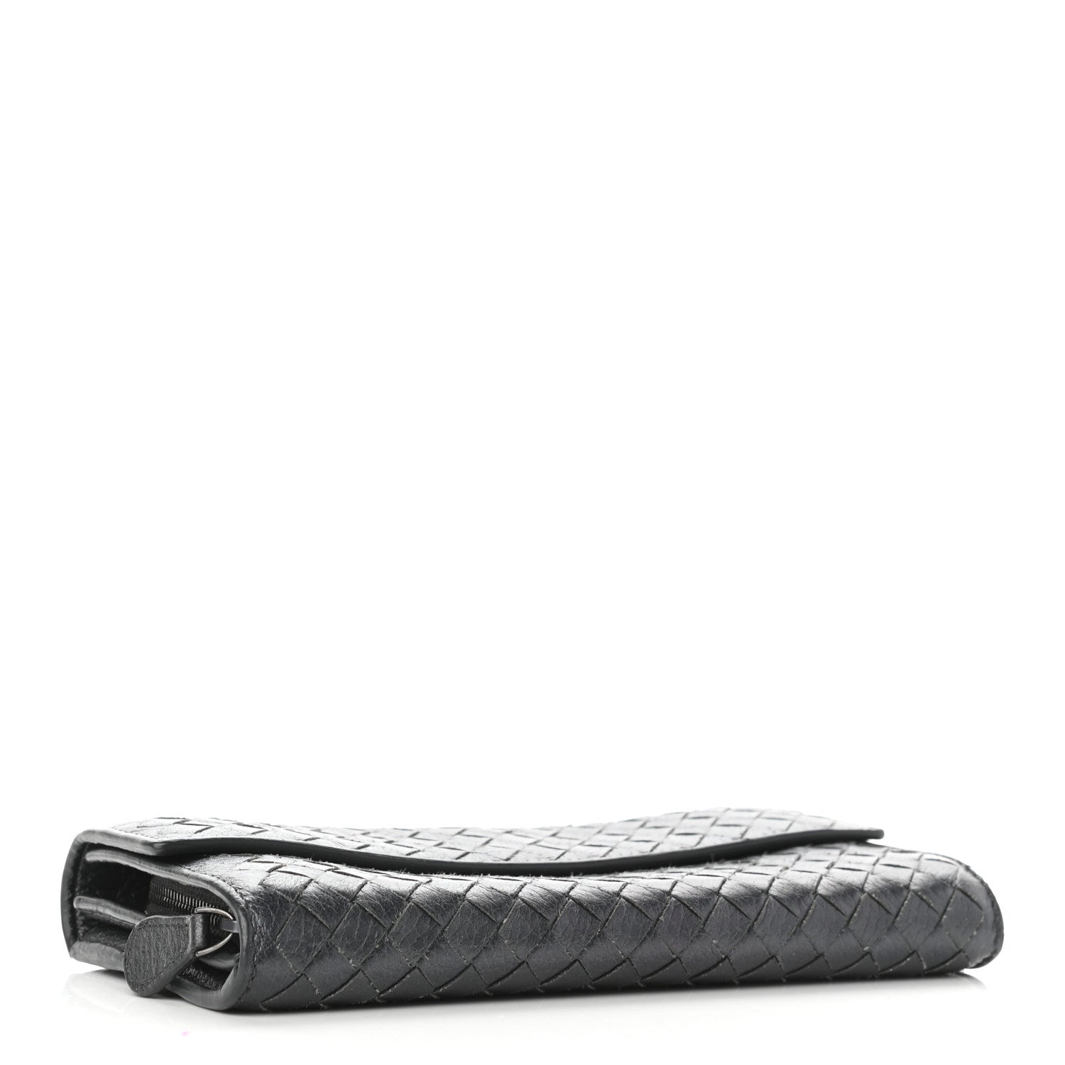 Bottega Veneta Cervo Intrecciato Continental Flap Wallet Gunmetal 8 of 8