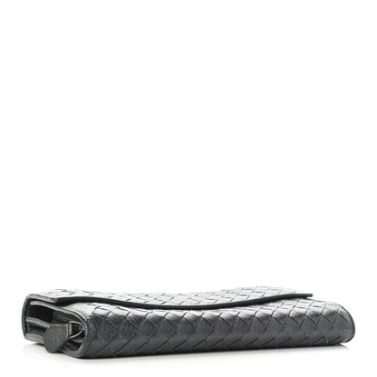 Bottega Veneta Cervo Intrecciato Continental Flap Wallet Gunmetal 8 of 8