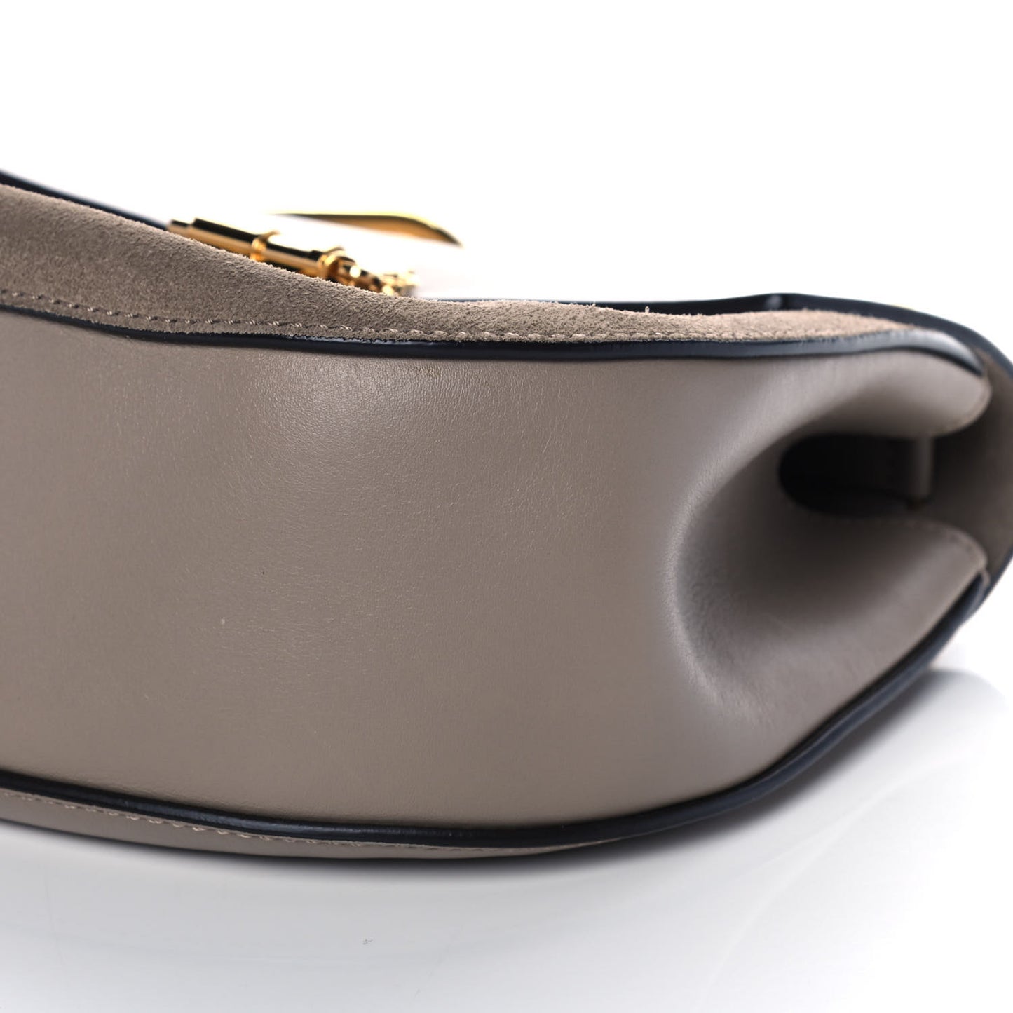 Suede Smooth Calfskin Drew Shoulder Bag Motty Grey