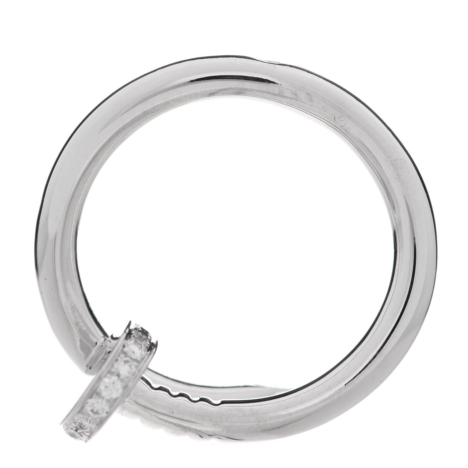 Cartier 18K White Gold Diamond Juste Un Clou Ring 53 6.25 7 of 9