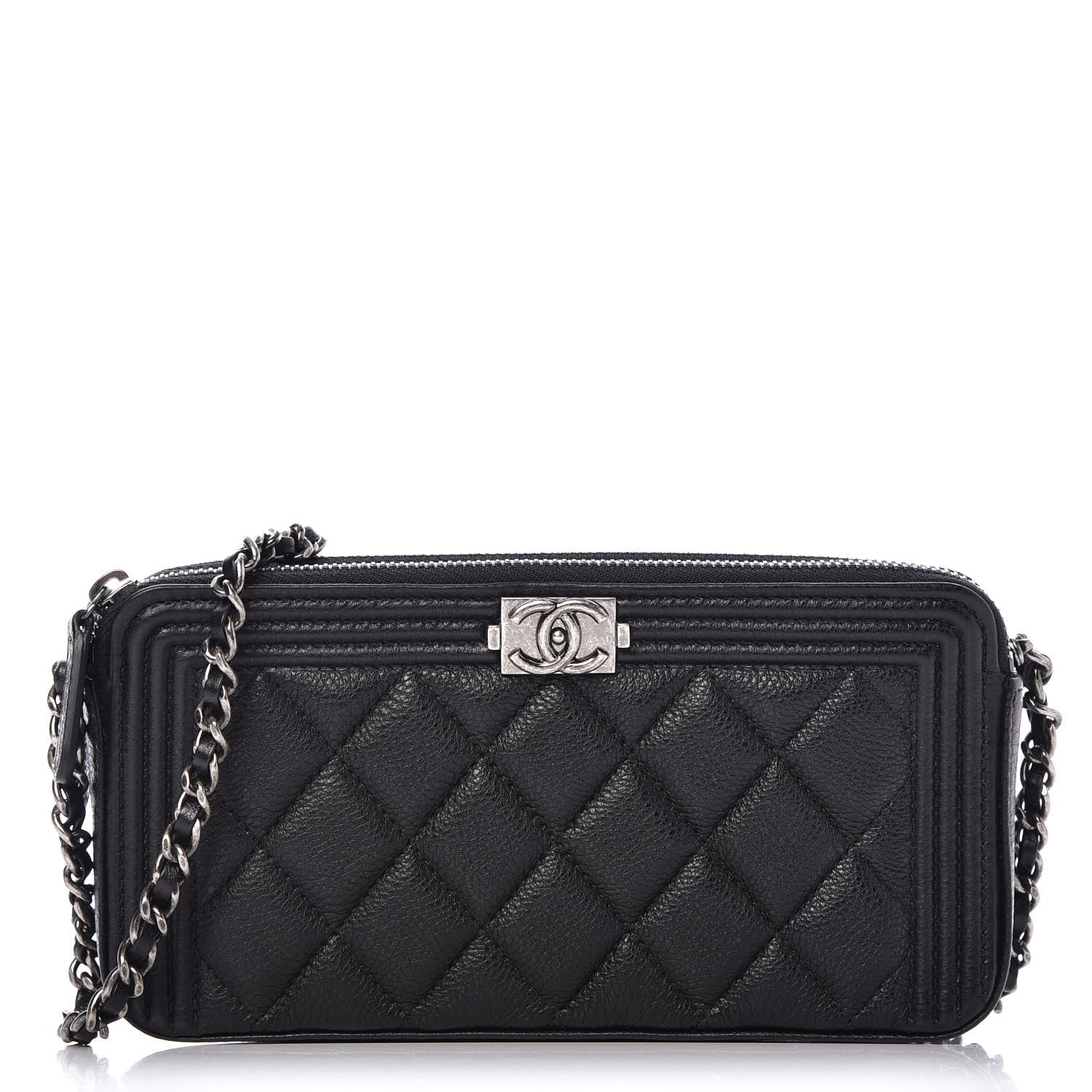 Chanel Caviar Quilted Small Boy Clutch With Chain Black 1 of 9