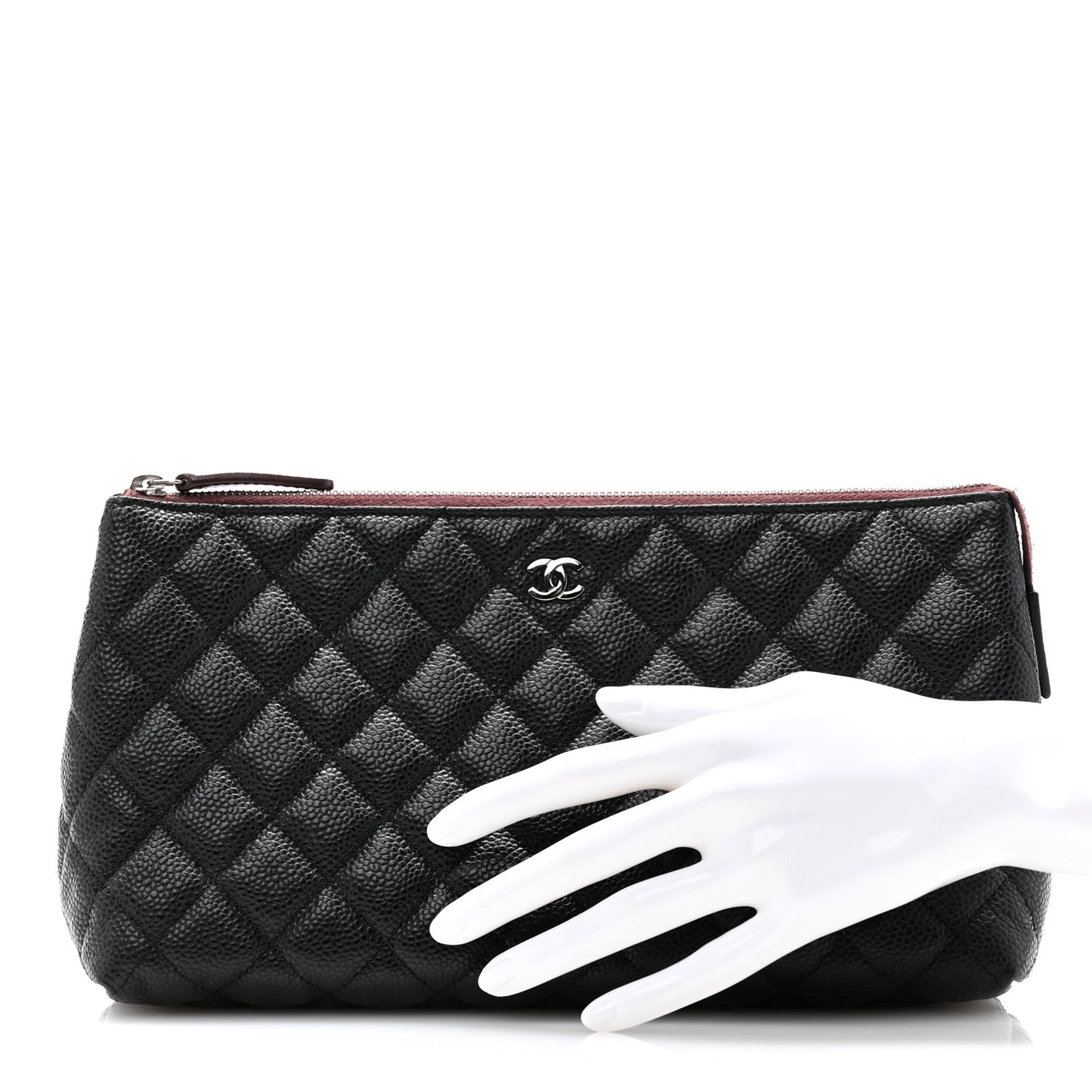 Caviar Quilted Cosmetic Case Black