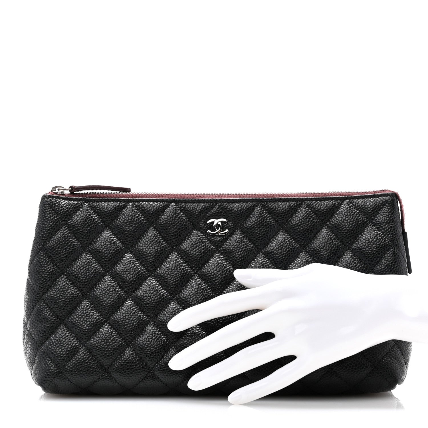 Chanel Caviar Quilted Cosmetic Case Black 2 of 10