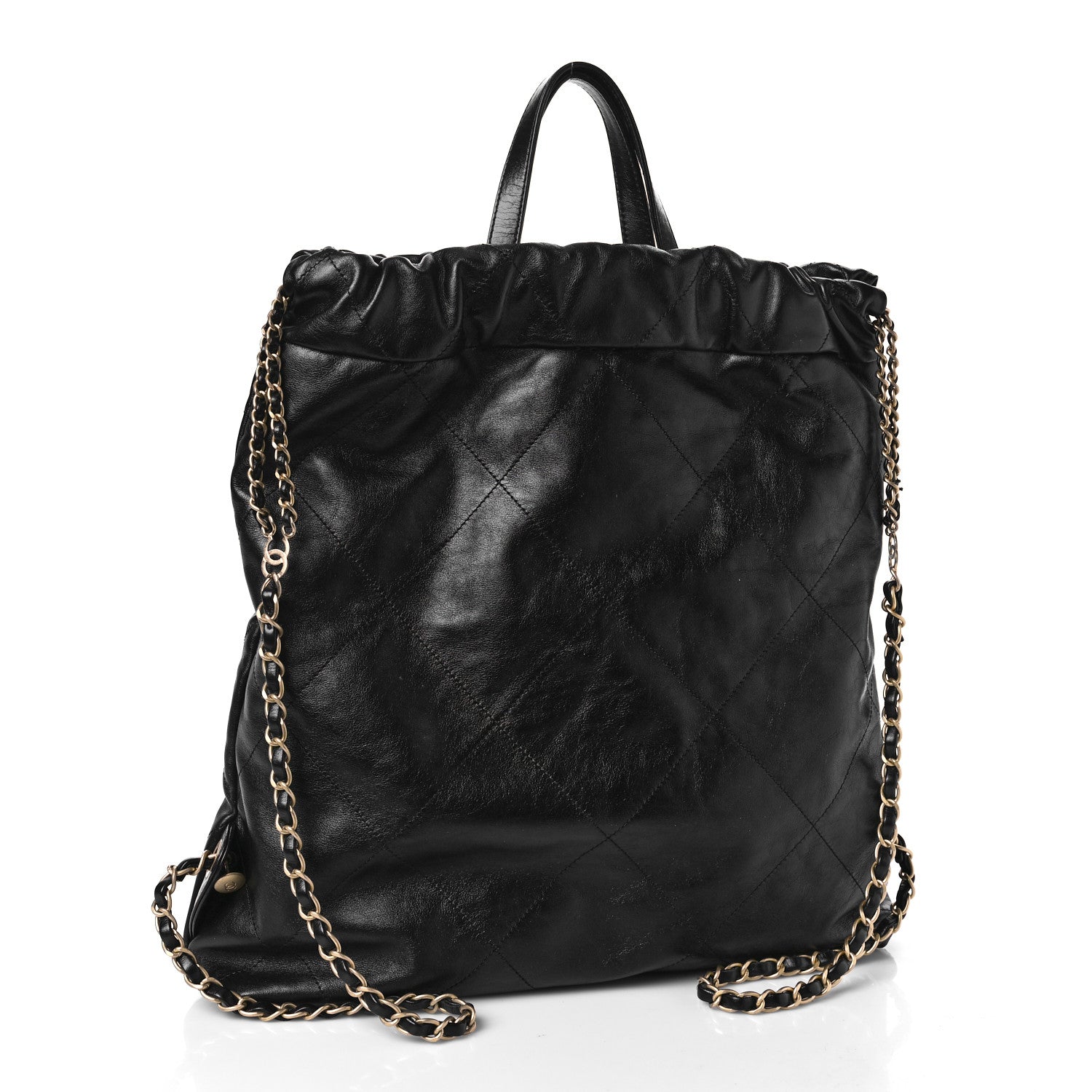 Chanel Shiny Calfskin Quilted Chanel 22 Backpack Black 3 of 9