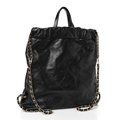 Chanel Shiny Calfskin Quilted Chanel 22 Backpack Black 3 of 9