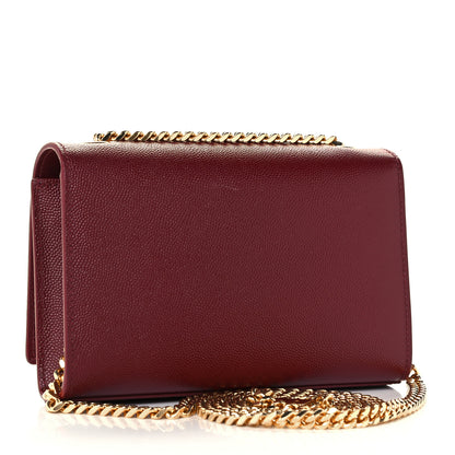 Saint Laurent Grain De Poudre Small Monogram Kate Satchel Oxblood 3 of 11
