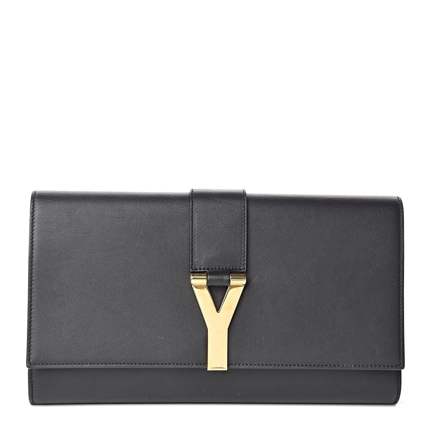 Calfskin Classic Y Ligne Clutch Black