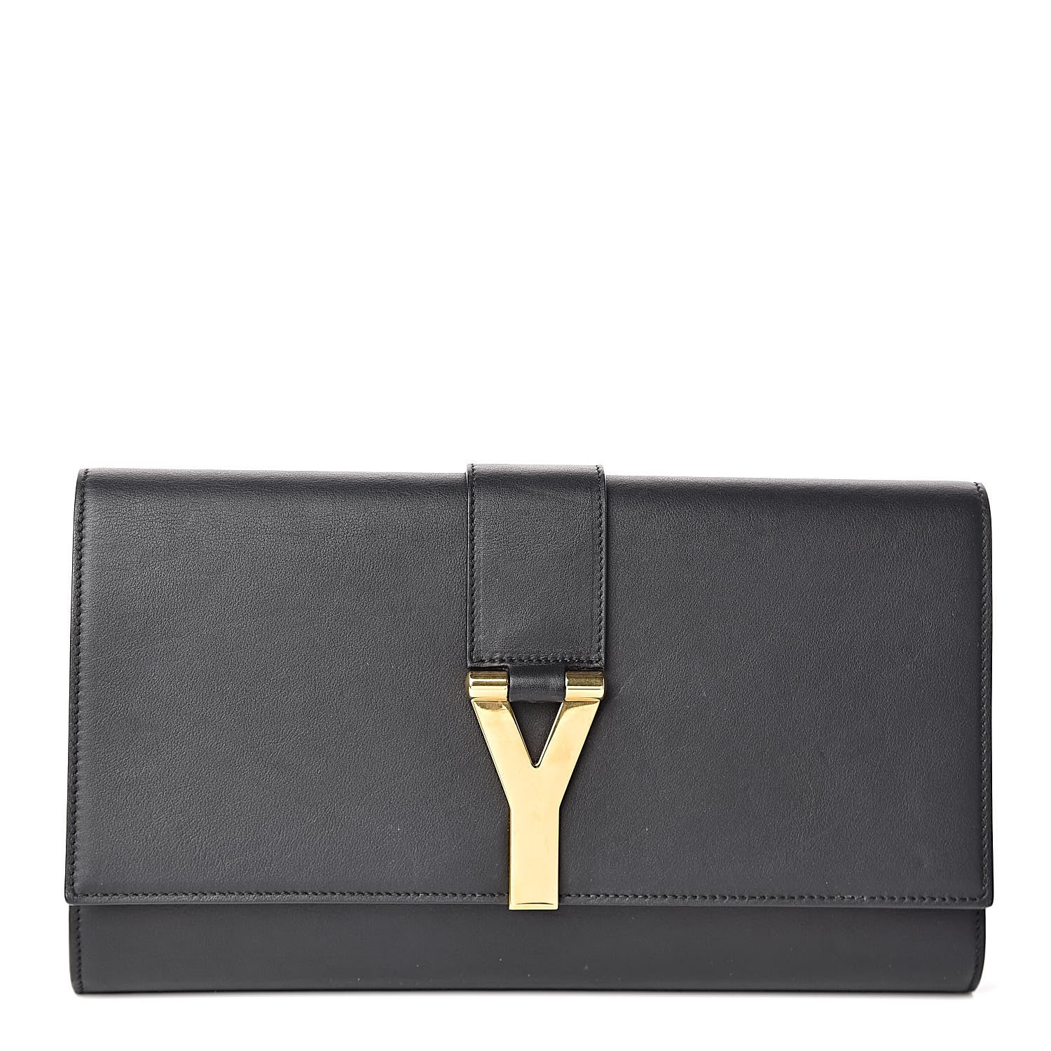 Saint Laurent Calfskin Classic Y Ligne Clutch Black 1 of 7