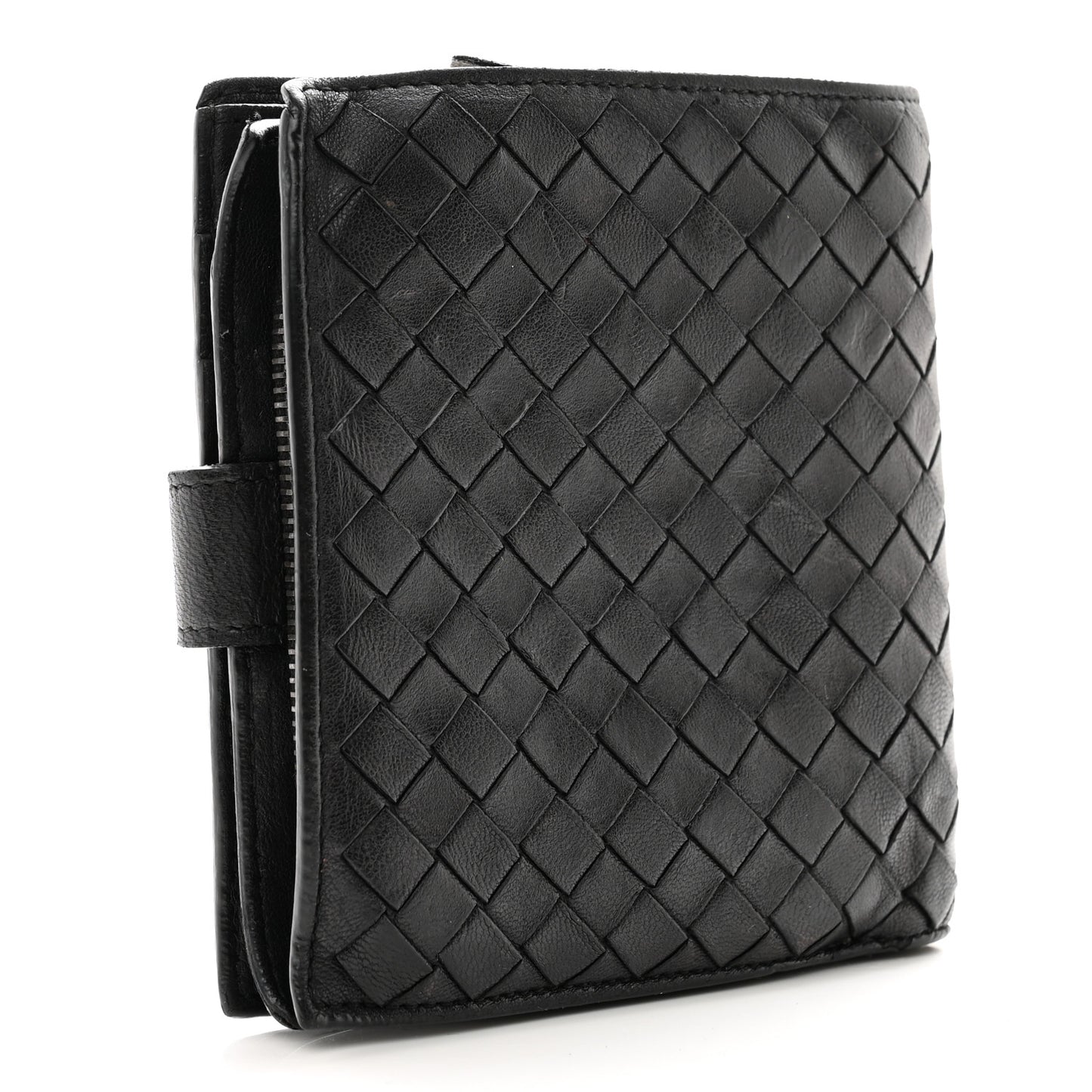 Nappa Intrecciato Snap Wallet Black