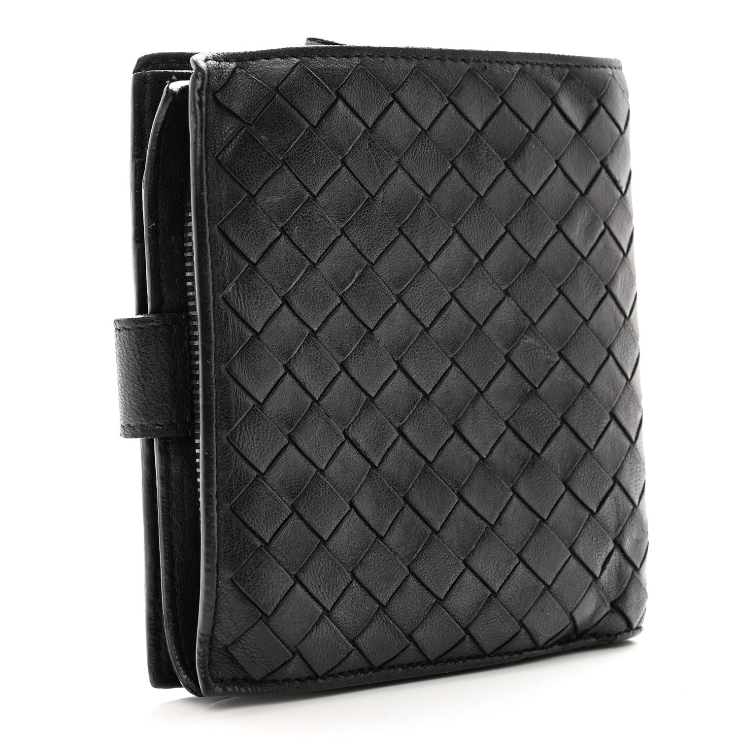 Bottega Veneta Nappa Intrecciato Snap Wallet Black 3 of 9