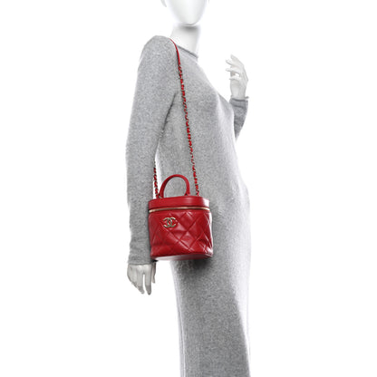 Chanel Lambskin Quilted Trendy Vanity Case Red 2 of 11